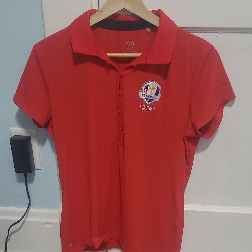 Red Polo Shirt with Embroidered Logo